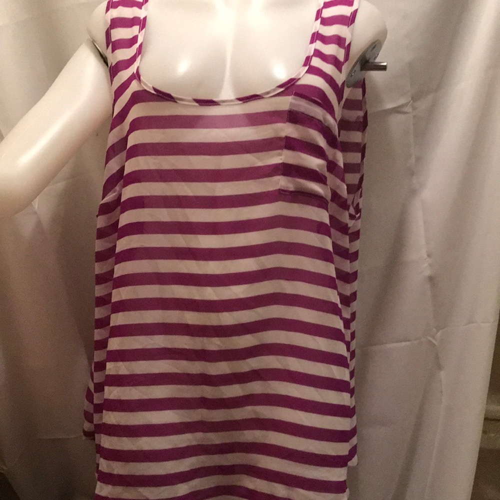 NWOT Sz 3. TORRID purple white stripe tank